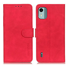 Leather Case Stands Flip Cover Holder K03Z for Nokia C12 Plus Red