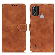 Leather Case Stands Flip Cover Holder K03Z for Nokia C21 Plus Brown