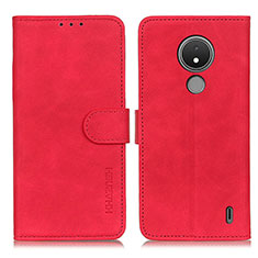 Leather Case Stands Flip Cover Holder K03Z for Nokia C21 Red