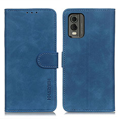 Leather Case Stands Flip Cover Holder K03Z for Nokia C32 Blue