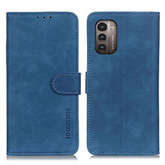 Leather Case Stands Flip Cover Holder K03Z for Nokia G11 Blue