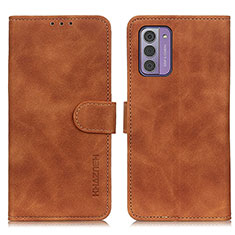 Leather Case Stands Flip Cover Holder K03Z for Nokia G310 5G Brown