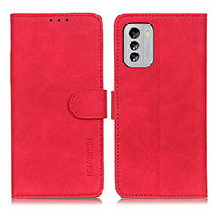 Leather Case Stands Flip Cover Holder K03Z for Nokia G60 5G Red