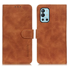 Leather Case Stands Flip Cover Holder K03Z for OnePlus 9R 5G Brown