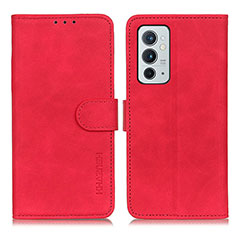 Leather Case Stands Flip Cover Holder K03Z for OnePlus 9RT 5G Red