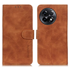 Leather Case Stands Flip Cover Holder K03Z for OnePlus Ace 2 5G Brown