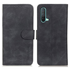 Leather Case Stands Flip Cover Holder K03Z for OnePlus Nord CE 5G Black