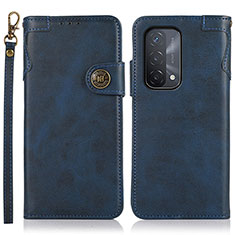 Leather Case Stands Flip Cover Holder K03Z for OnePlus Nord N200 5G Blue
