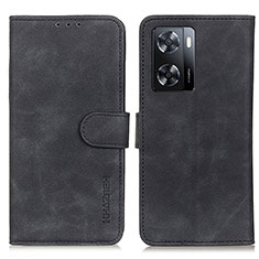 Leather Case Stands Flip Cover Holder K03Z for Oppo A57 4G Black