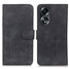 Leather Case Stands Flip Cover Holder K03Z for Oppo A58 5G Black