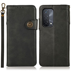 Leather Case Stands Flip Cover Holder K03Z for Oppo A74 5G Black