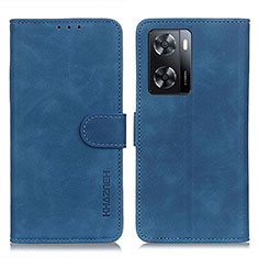 Leather Case Stands Flip Cover Holder K03Z for Oppo A77s Blue