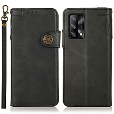 Leather Case Stands Flip Cover Holder K03Z for Oppo F19 Black