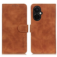 Leather Case Stands Flip Cover Holder K03Z for Oppo K11x 5G Brown