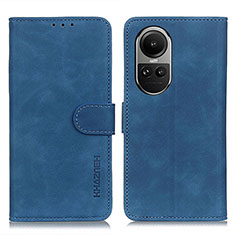 Leather Case Stands Flip Cover Holder K03Z for Oppo Reno10 Pro 5G Blue