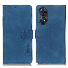 Leather Case Stands Flip Cover Holder K03Z for Oppo Reno8 T 4G Blue