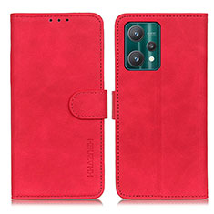 Leather Case Stands Flip Cover Holder K03Z for Realme 9 5G Red