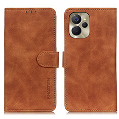 Leather Case Stands Flip Cover Holder K03Z for Realme 9i 5G Brown