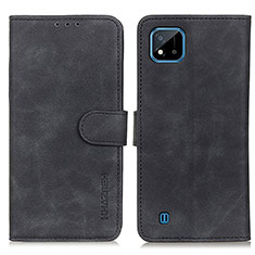 Leather Case Stands Flip Cover Holder K03Z for Realme C11 (2021) Black