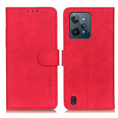 Leather Case Stands Flip Cover Holder K03Z for Realme C31 Red