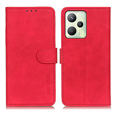 Leather Case Stands Flip Cover Holder K03Z for Realme C35 Red