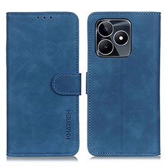 Leather Case Stands Flip Cover Holder K03Z for Realme C51 Blue