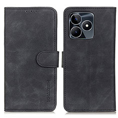 Leather Case Stands Flip Cover Holder K03Z for Realme C53 Black