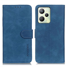 Leather Case Stands Flip Cover Holder K03Z for Realme Narzo 50A Prime Blue