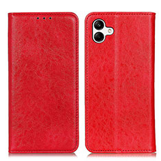 Leather Case Stands Flip Cover Holder K03Z for Samsung Galaxy A04E Red