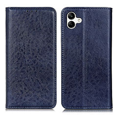 Leather Case Stands Flip Cover Holder K03Z for Samsung Galaxy F04 Blue