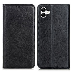 Leather Case Stands Flip Cover Holder K03Z for Samsung Galaxy M04 Black