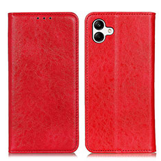 Leather Case Stands Flip Cover Holder K03Z for Samsung Galaxy M04 Red