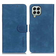 Leather Case Stands Flip Cover Holder K03Z for Samsung Galaxy M33 5G Blue