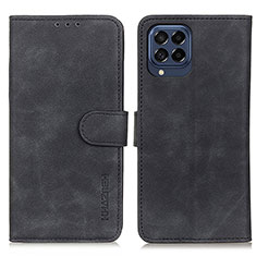 Leather Case Stands Flip Cover Holder K03Z for Samsung Galaxy M53 5G Black