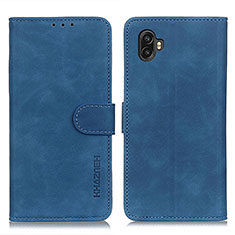 Leather Case Stands Flip Cover Holder K03Z for Samsung Galaxy XCover 6 Pro 5G Blue