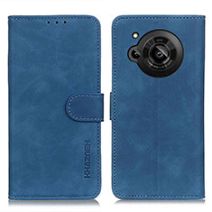 Leather Case Stands Flip Cover Holder K03Z for Sharp Aquos R7 Blue