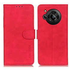 Leather Case Stands Flip Cover Holder K03Z for Sharp Aquos R7s Red