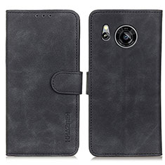 Leather Case Stands Flip Cover Holder K03Z for Sharp Aquos Sense8 Black