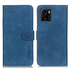 Leather Case Stands Flip Cover Holder K03Z for Vivo iQOO U5x Blue