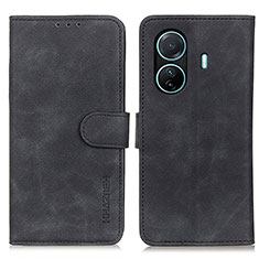 Leather Case Stands Flip Cover Holder K03Z for Vivo iQOO Z6 Pro 5G Black