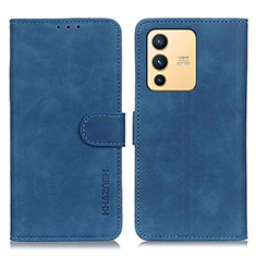 Leather Case Stands Flip Cover Holder K03Z for Vivo V23 5G Blue