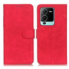 Leather Case Stands Flip Cover Holder K03Z for Vivo V25 Pro 5G Red
