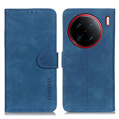 Leather Case Stands Flip Cover Holder K03Z for Vivo X90 Pro+ Plus 5G Blue