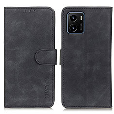 Leather Case Stands Flip Cover Holder K03Z for Vivo Y10 Black