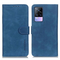 Leather Case Stands Flip Cover Holder K03Z for Vivo Y73 (2021) Blue