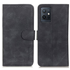 Leather Case Stands Flip Cover Holder K03Z for Vivo Y75 5G Black
