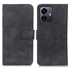 Leather Case Stands Flip Cover Holder K03Z for Vivo Y77 5G Black