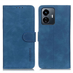 Leather Case Stands Flip Cover Holder K03Z for Vivo Y77 5G Blue