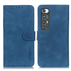 Leather Case Stands Flip Cover Holder K03Z for Xiaomi Mi 10S 5G Blue