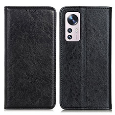 Leather Case Stands Flip Cover Holder K03Z for Xiaomi Mi 12 5G Black
